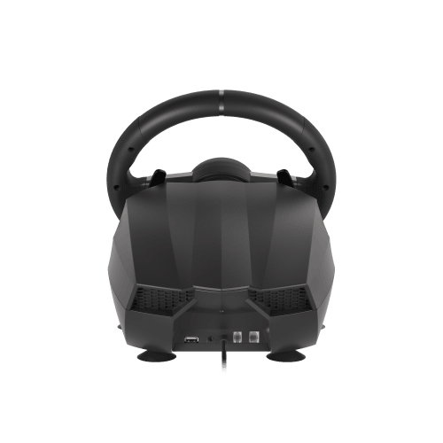 GENESIS Volante + Pedales Seaborg 400 Negro, Plata USB para Nintendo Switch, PC, PlayStation 4, Playstation 3, Xbox 360, Xbox One, Xbox One S, Xbox One X