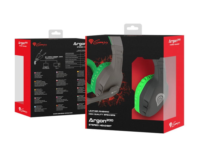 Genesis Argon 200 Auriculares Gaming Negro, Verde Genesis Argon 200 Auriculares Gaming Negro, Verde