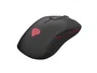 Natec Ratón Gaming Genesis Zircon 330 Inalámbrico 2.4GHz, Sensor Óptico 3600 DPI, 7 Botones, Recargable USB-C, Forma Simétrica para Mano Derecha e Izquierda, Negro/Rojo