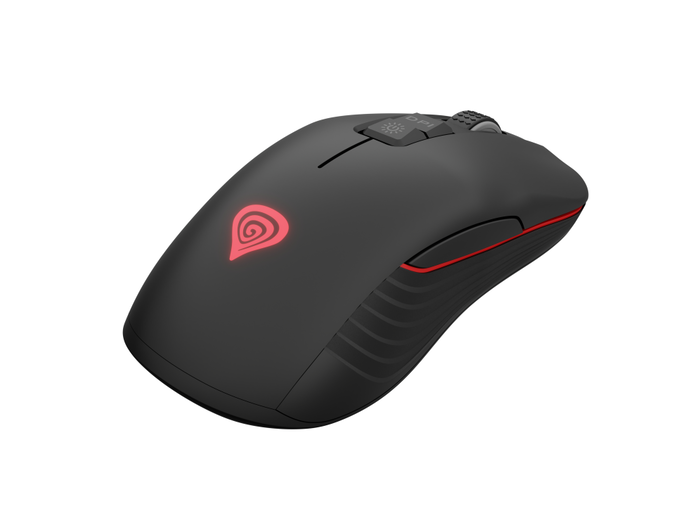 GENESIS Ratón de Juego Inalámbrico RF, 3600 DPI, ergonómico, 7 botones, Negro/Rojo