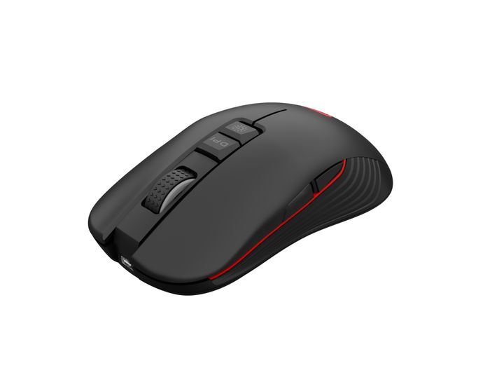 GENESIS Ratón de Juego Inalámbrico RF, 3600 DPI, ergonómico, 7 botones, Negro/Rojo