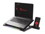 Genesis OXID 450 RGB Base Refrigeradora para Portátil hasta 15.6", con 5 Ventiladores, HUB USB, Soporte de Teléfono y Ajuste de Altura - Negro