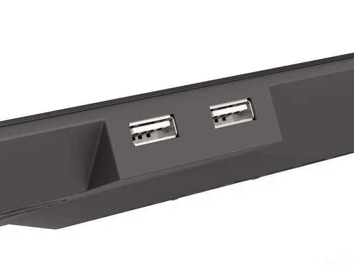Genesis OXID 450 RGB Base Refrigeradora para Portátil hasta 15.6", con 5 Ventiladores, HUB USB, Soporte de Teléfono y Ajuste de Altura - Negro