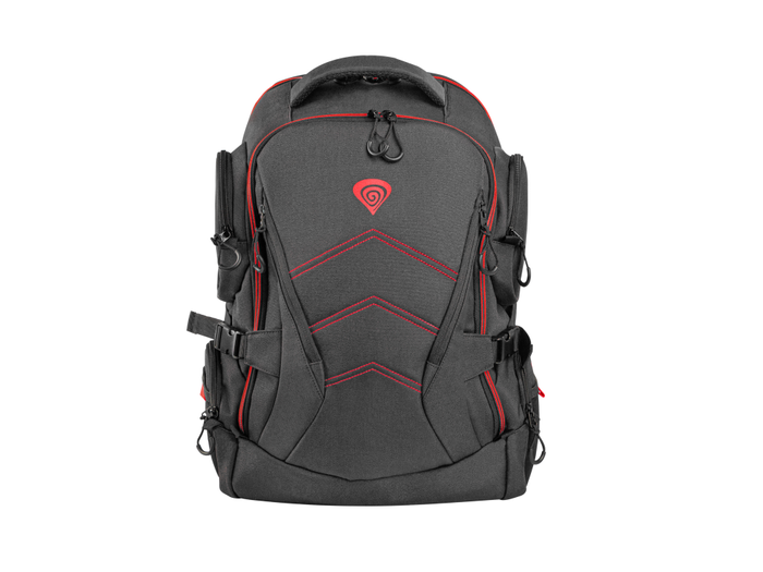 GENESIS Pallad 550 Mochila para Gaming 43,9 cm (17.3") Negro, Rojo con Compartimento para Portátil y Accesorios