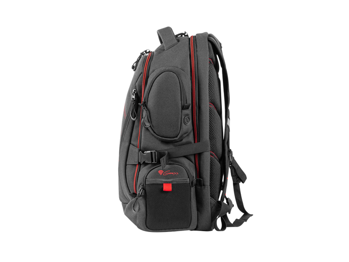 GENESIS Pallad 550 Mochila para Gaming 43,9 cm (17.3") Negro, Rojo con Compartimento para Portátil y Accesorios