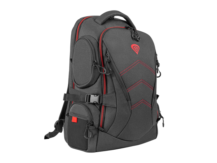 GENESIS Pallad 550 Mochila para Gaming 43,9 cm (17.3") Negro, Rojo con Compartimento para Portátil y Accesorios