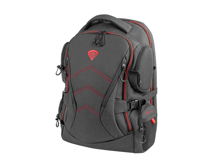 GENESIS Pallad 550 Mochila para Gaming 43,9 cm (17.3") Negro, Rojo con Compartimento para Portátil y Accesorios