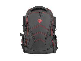 Genesis Mochila Pallad 550 para Portátil 17.3 Pulgadas (43.9 cm), Negro/Rojo, Compartimento para Tablet, 2 Bolsillos, Resistente al Agua y Golpes