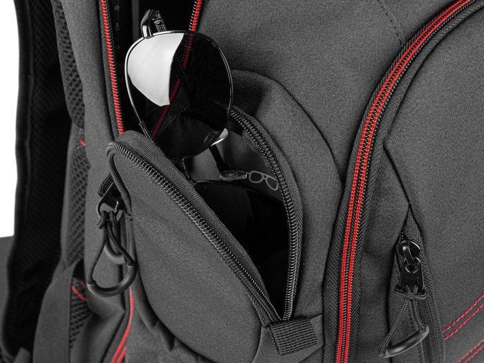 GENESIS Pallad 550 Mochila para Gaming 43,9 cm (17.3") Negro, Rojo con Compartimento para Portátil y Accesorios