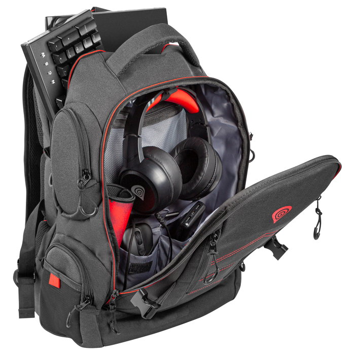 GENESIS Pallad 550 Mochila para Portátil 17.3 pulg, Negro, Rojo