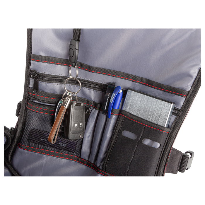 GENESIS Pallad 550 Mochila para Portátil 17.3 pulg, Negro, Rojo
