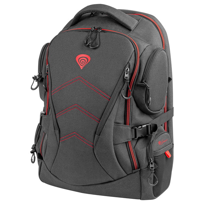 GENESIS Pallad 550 Mochila para Portátil 17.3 pulg, Negro, Rojo