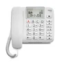 Gigaset DL380 Teléfono Fijo Analógico con Teclas Grandes, Identificador de Llamadas, Altavoz, Agenda 99 Entradas y Pantalla LCD - Blanco