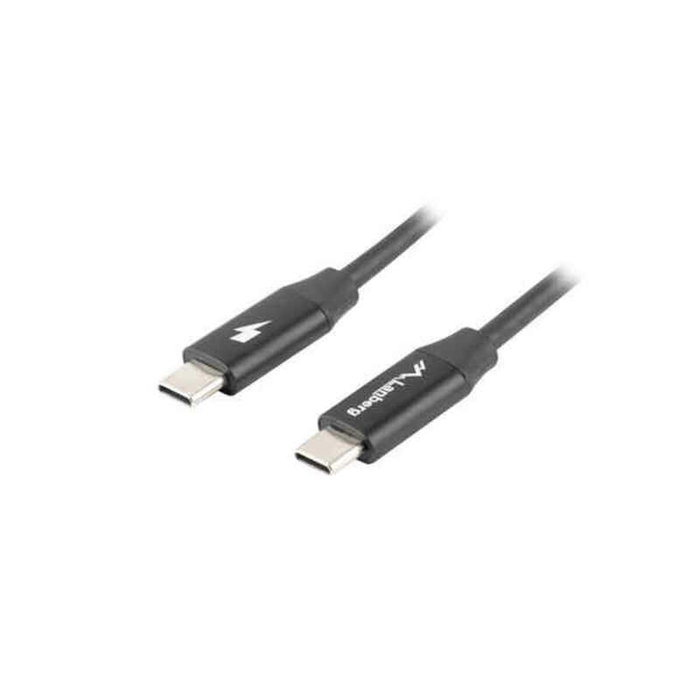 Lanberg Cable USB-C a USB-C CA-CMCM-40CU-0018-BK, 1,8 m, Negro