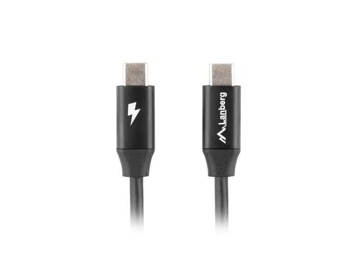 Lanberg Cable USB-C a USB-C CA-CMCM-40CU-0018-BK, 1,8 m, Negro