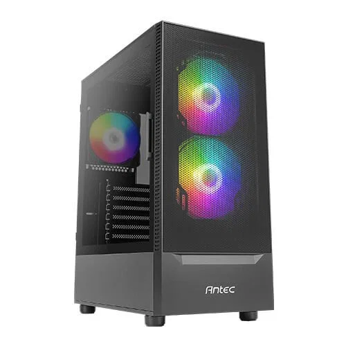 Antec NX 410 Caja PC Gaming Midi Tower Gris ATX, ITX, micro ATX, con Ventana Lateral, 2x USB 2.0, 1x USB 3.0 y sin Fuente de Alimentación