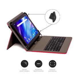 Nilox Funda para Tablet de 9,7" a 10,5" con Teclado USB y Adaptador Type C, Rojo