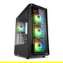 SHARKOON Midi Tower TK4 RGB Negro con Iluminación RGB para PC Gaming ATX, mATX, Mini-ITX y Ventana Lateral