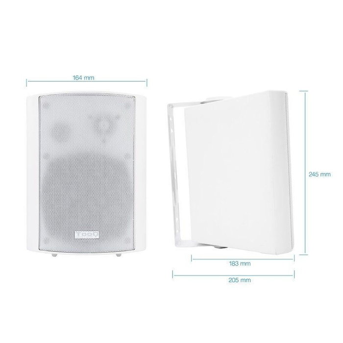 TOOQ Altavoces Autoamplificados TQOWS-01W de Pared, 60W, Blanco TOOQ Altavoces Autoamplificados TQOWS-01W de Pared, 60W, Blanco