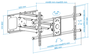 Tooq Soporte de Pared Giratorio e Inclinable LP3790TN-B para TV de 37-90 pulgadas