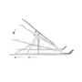 Tooq TQLRS0033-AL Soporte Elevador Plegable para Portátil y Tablet, Ajustable 7 Alturas, Base Antideslizante, para Pantallas de 11" a 15" (Hasta 5 kg), Color Plata