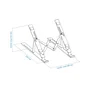 Tooq TQLRS0033-AL Soporte Elevador Plegable para Portátil y Tablet, Ajustable 7 Alturas, Base Antideslizante, para Pantallas de 11" a 15" (Hasta 5 kg), Color Plata