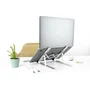 Tooq TQLRS0033-AL Soporte Elevador Plegable para Portátil y Tablet, Ajustable 7 Alturas, Base Antideslizante, para Pantallas de 11" a 15" (Hasta 5 kg), Color Plata
