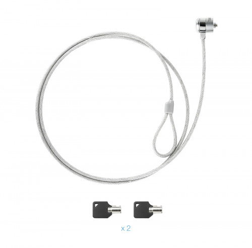 Tooq Cable de Seguridad TQCLKC0025 con Llave de 1,5m Plata