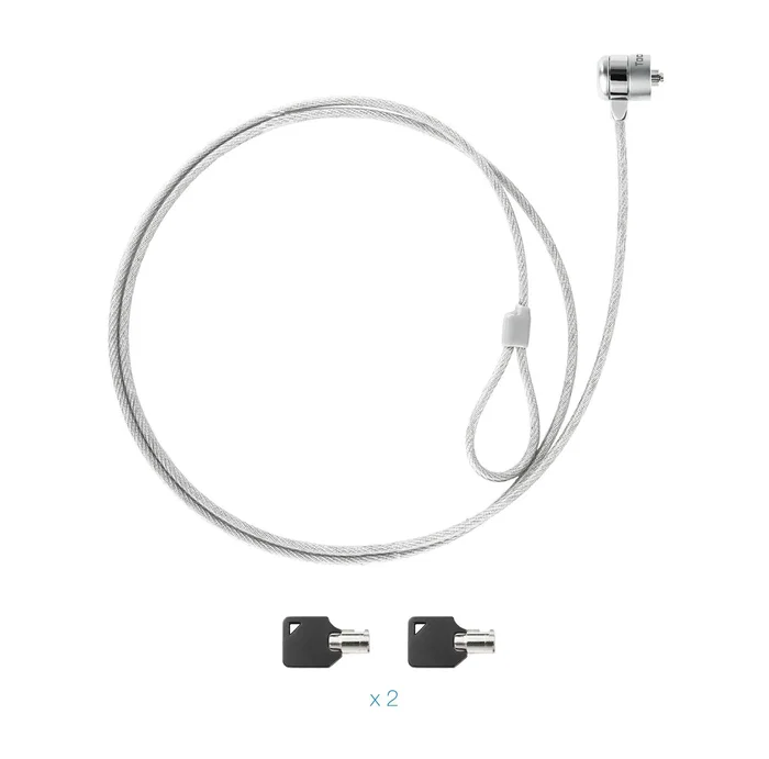 Tooq Cable de Seguridad T-LOCK con Llave 1,5 m Plata