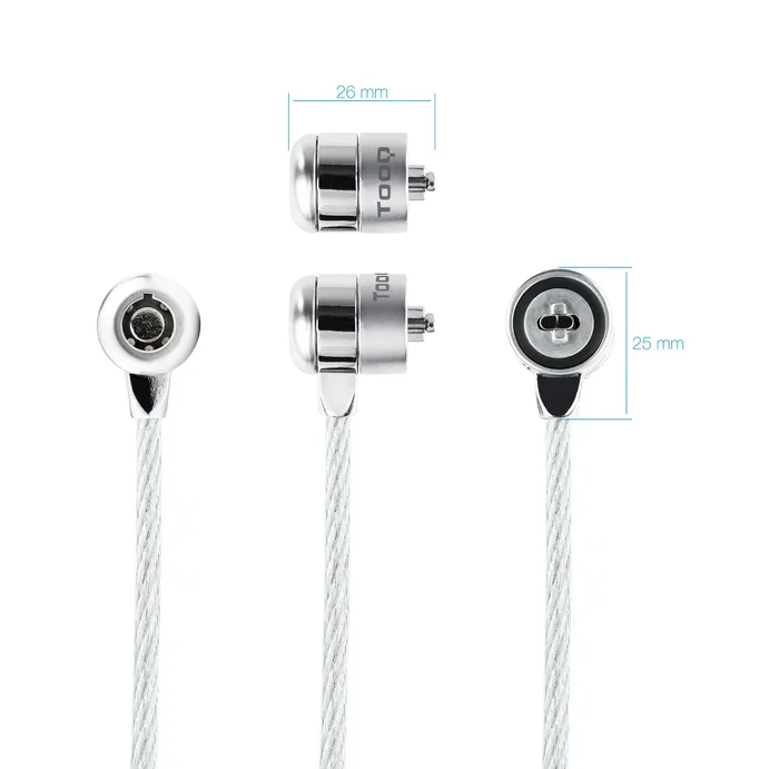 Tooq Cable de Seguridad T-LOCK con Llave 1,5 m Plata