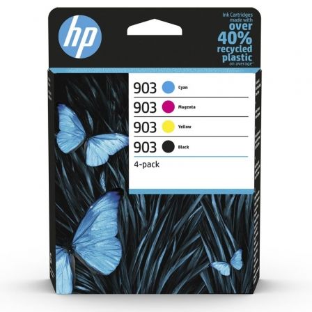 HP 903 Multipack de 4 Cartuchos de Tinta (Negro, Cian, Magenta, Amarillo) 6ZC73AE HP 903 Multipack de 4 Cartuchos de Tinta (Negro, Cian, Magenta, Amarillo) 6ZC73AE