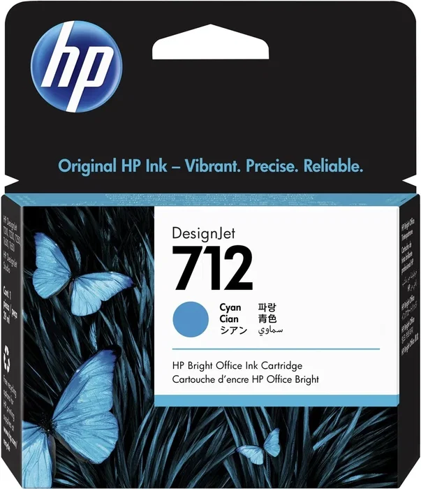 HP Cartucho de Tinta DesignJet 712 Cian 29 ml (3ED67A) de Rendimiento Estándar