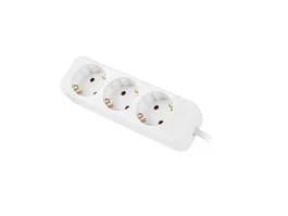 Lanberg Regleta Eléctrica PS0-03F-0150-W, 1.5m, 3 Tomas SCHUKO Tipo F, 2500W, 10A, IP20, Blanca, para Interiores con Protección Infantil