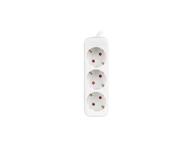 Lanberg Regleta Eléctrica PS0-03F-0150-W, 1.5m, 3 Tomas SCHUKO Tipo F, 2500W, 10A, IP20, Blanca, para Interiores con Protección Infantil