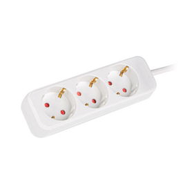 Lanberg Regleta de Sobremesa 3 Tomas Schuko Blanco, 1.5m, Protección Infantil, 2500W, IP20, Cable 3x1.0mm CU
