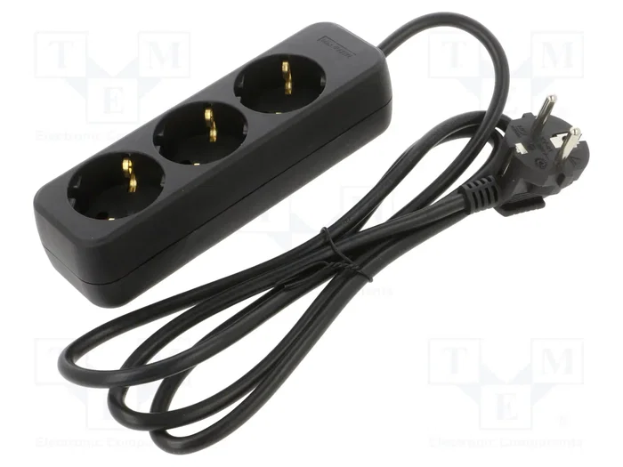Lanberg PS0-03F-0150-BK Regleta de 3 tomas Schuko, 1,5 m, Negro Lanberg PS0-03F-0150-BK Regleta de 3 tomas Schuko, 1,5 m, Negro