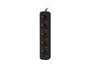 Lanberg PS0-05F-0300-BK Regleta de 5 tomas Schuko, 3 m, Negro