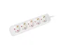 Lanberg PS0-05F-0150-W Regleta de 5 Tomas Schuko (Tipo F) Blanco, Cable 1.5m, Interior, 2500W, 10A, Protección Infantil