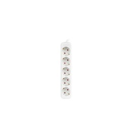 Lanberg Regleta de 5 tomas Schuko, 1,5 m, Blanco