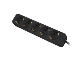 Lanberg PS0-05F-0150-BK Regleta 5 Tomas Schuko Negra 1,5m