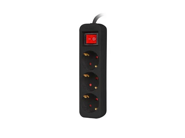 LANBERG Regleta PS1-03F-0150-BK con 3 salidas AC, 1,5 m, Negro LANBERG Regleta PS1-03F-0150-BK con 3 salidas AC, 1,5 m, Negro