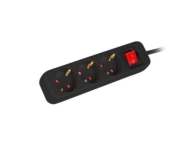 LANBERG Regleta PS1-03F-0150-BK con 3 salidas AC, 1,5 m, Negro LANBERG Regleta PS1-03F-0150-BK con 3 salidas AC, 1,5 m, Negro