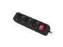 LANBERG Regleta PS1-03F-0150-BK con 3 salidas AC, 1,5 m, Negro
