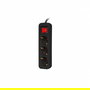 Lanberg Regleta de Sobremesa con 3 Tomas Schuko, Cable 1.5 m, Protección Infantil, 2500W, Color Negro