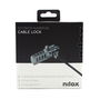 Nilox Combinación 4 - Candado de Seguridad Portátil con Cable de 1.8 m, Sistema Antirrobo Kensington K-Slot, Acero, Negro