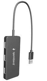 Gembird UHB-U2P4-04 Hub USB 2.0 de 4 Puertos, 480 Mbit/s, Negro - Plug & Play, Diseño Compacto