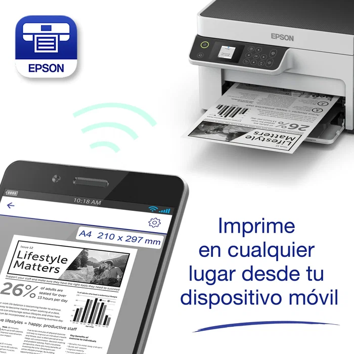 Epson EcoTank ET-M2120 Monocromo Blanca