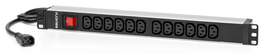 Salicru SPS 12F PDU Unidad Distribución Energía 12 Tomas C13/C14 Negro Aluminio Rack 1U