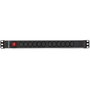 Salicru SPS 12F PDU con 12 tomas IEC C13 y cable de 1,5 m, Negra