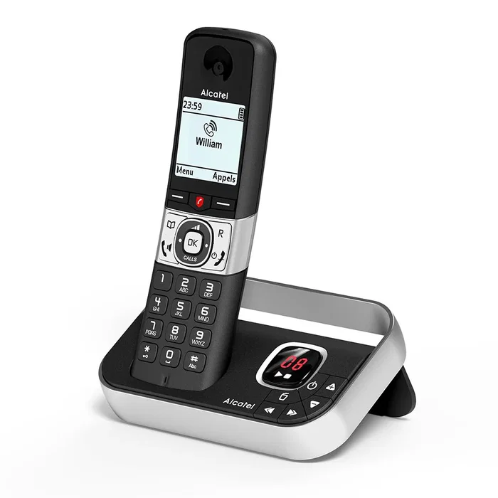 ALCATEL F890 Voice Duo Teléfono DECT con Bloqueo de Llamadas, Negro/Plata ALCATEL F890 Voice Duo Teléfono DECT con Bloqueo de Llamadas, Negro/Plata